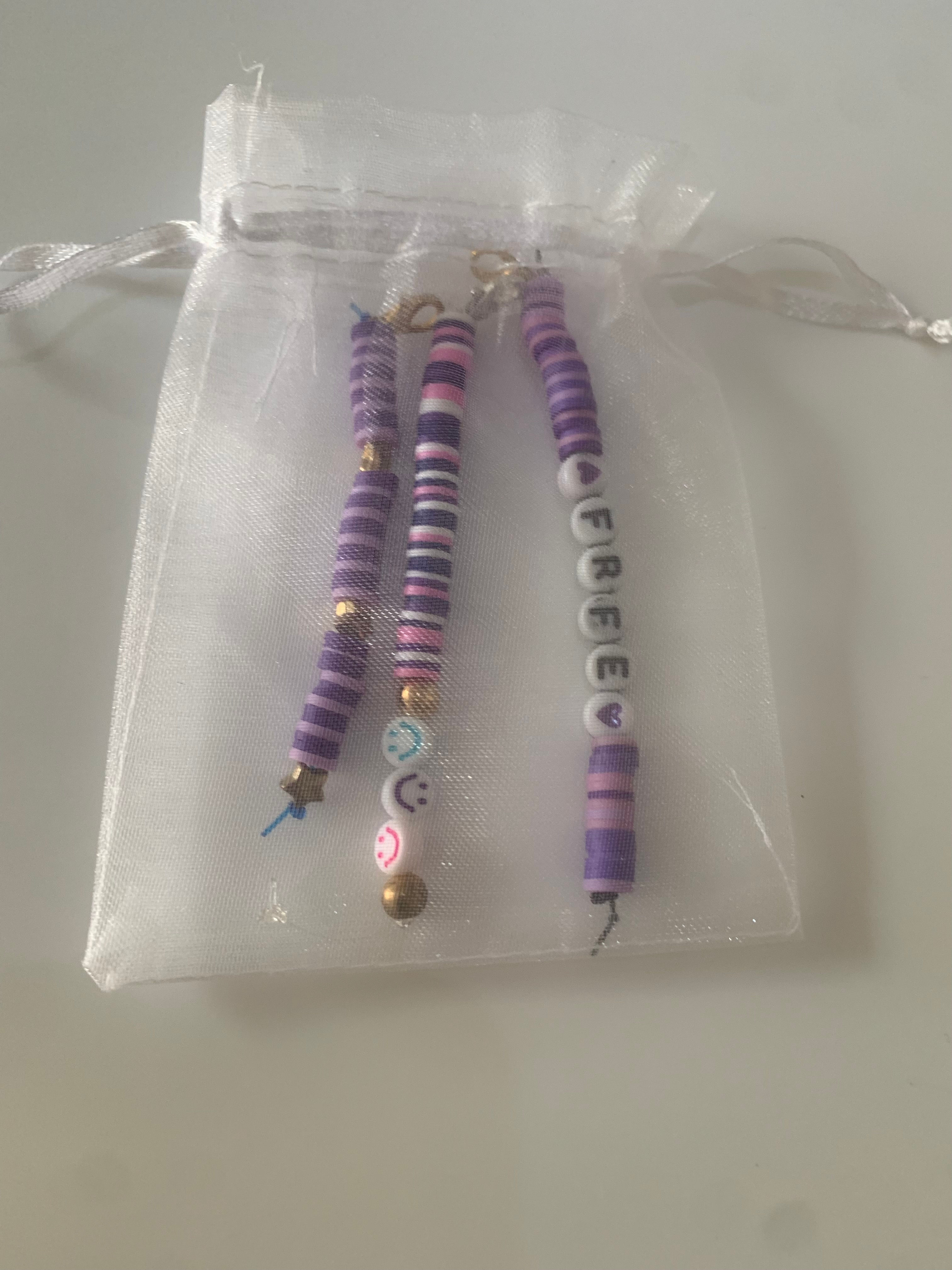 3 pack purple keyrings