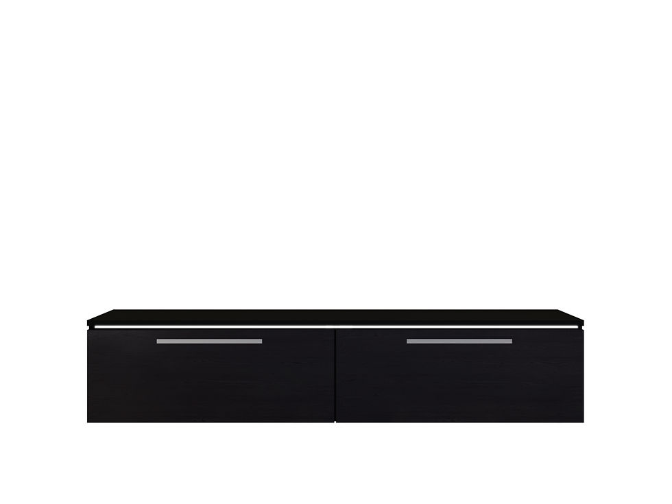 Miniaturbild: Komoda RTV z klapami Amber Czarny/Dąb Alpin