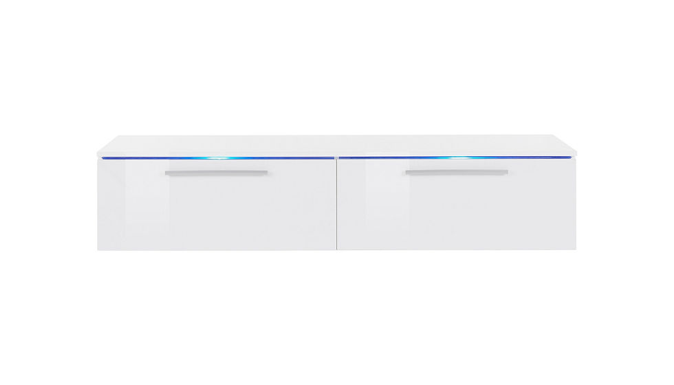 Thumbnail: TV stand with flaps Amber White/white gloss