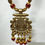 Thumbnail: Gold Plated Necklace & Earrings Set Black | Red Variation
