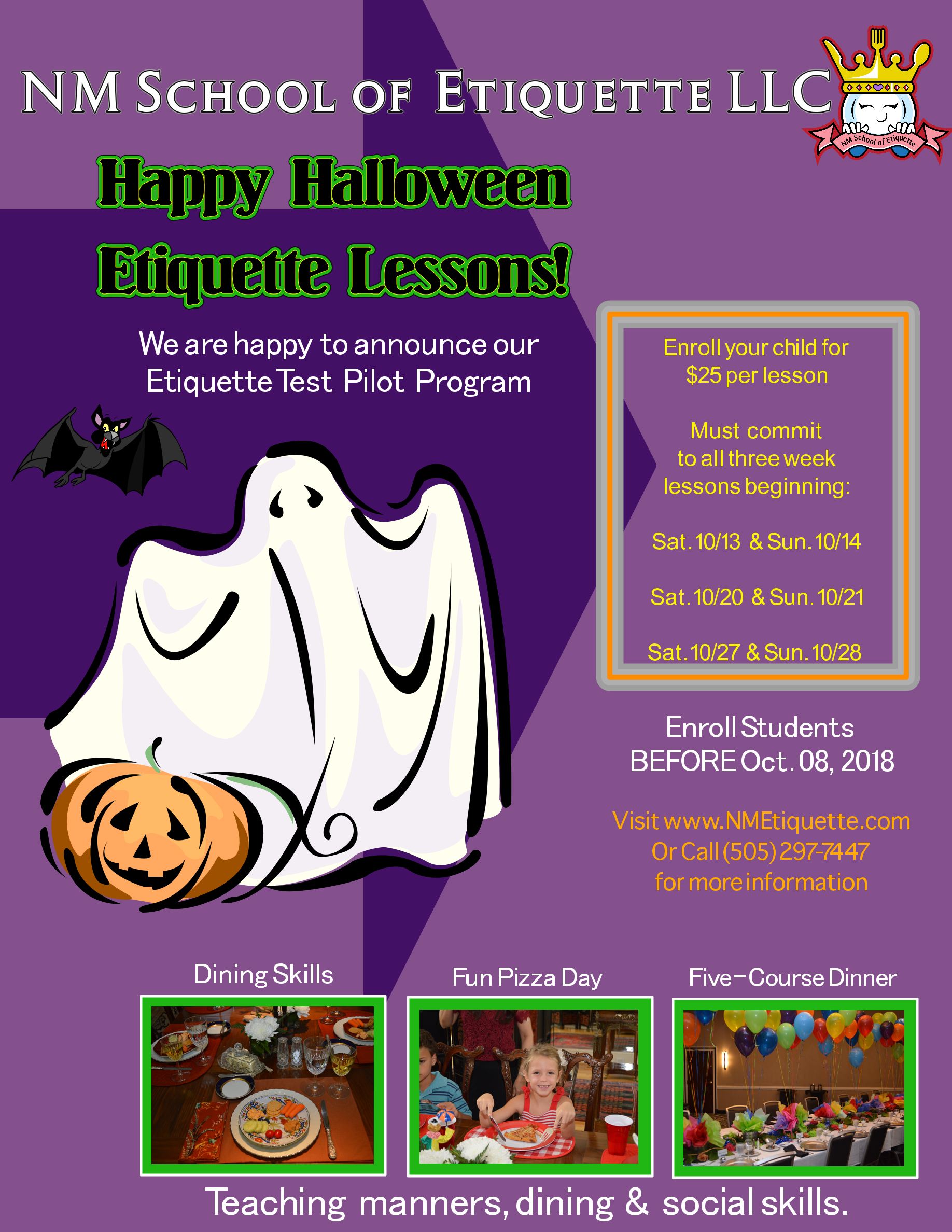 Upcoming Halloween Lessons