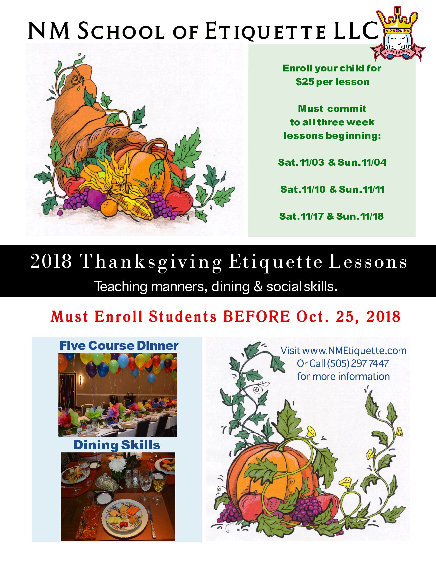 Thanksgiving lessons