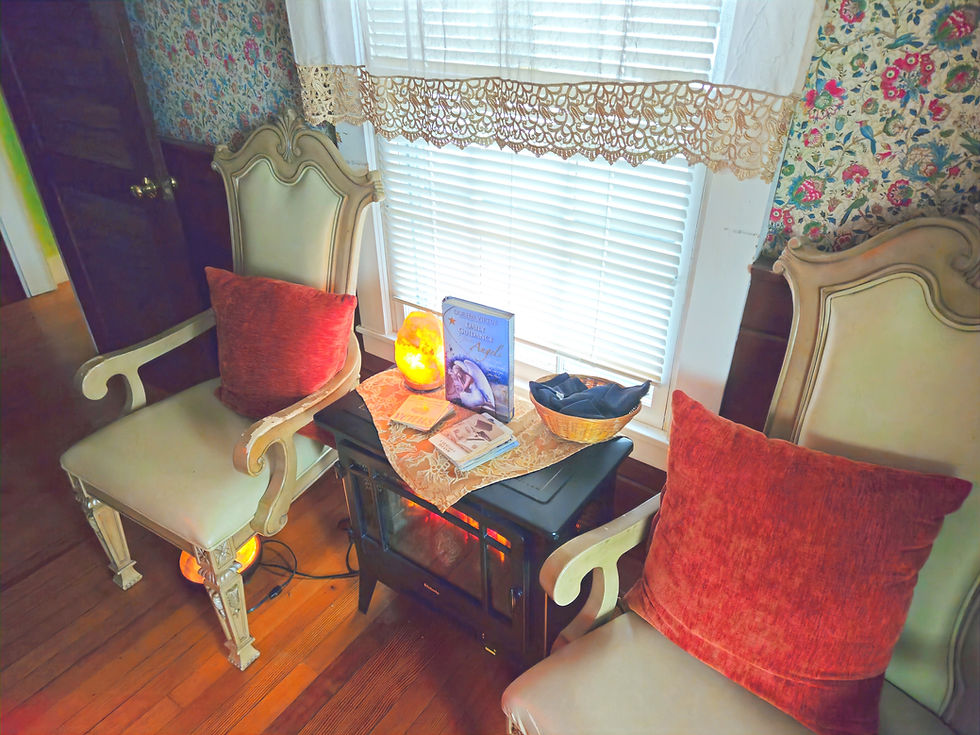 The waiting room at Branford River Spa