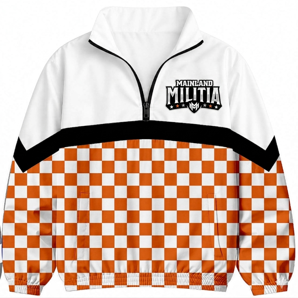 Mainland Militia Orange Check Windbreaker