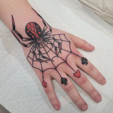traditional spider hand tattoo guelph nostalgia