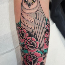 traditional snowy owl tattoo
