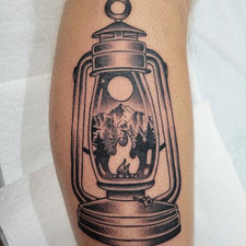 traditional camping lantern tattoo guelph ontario