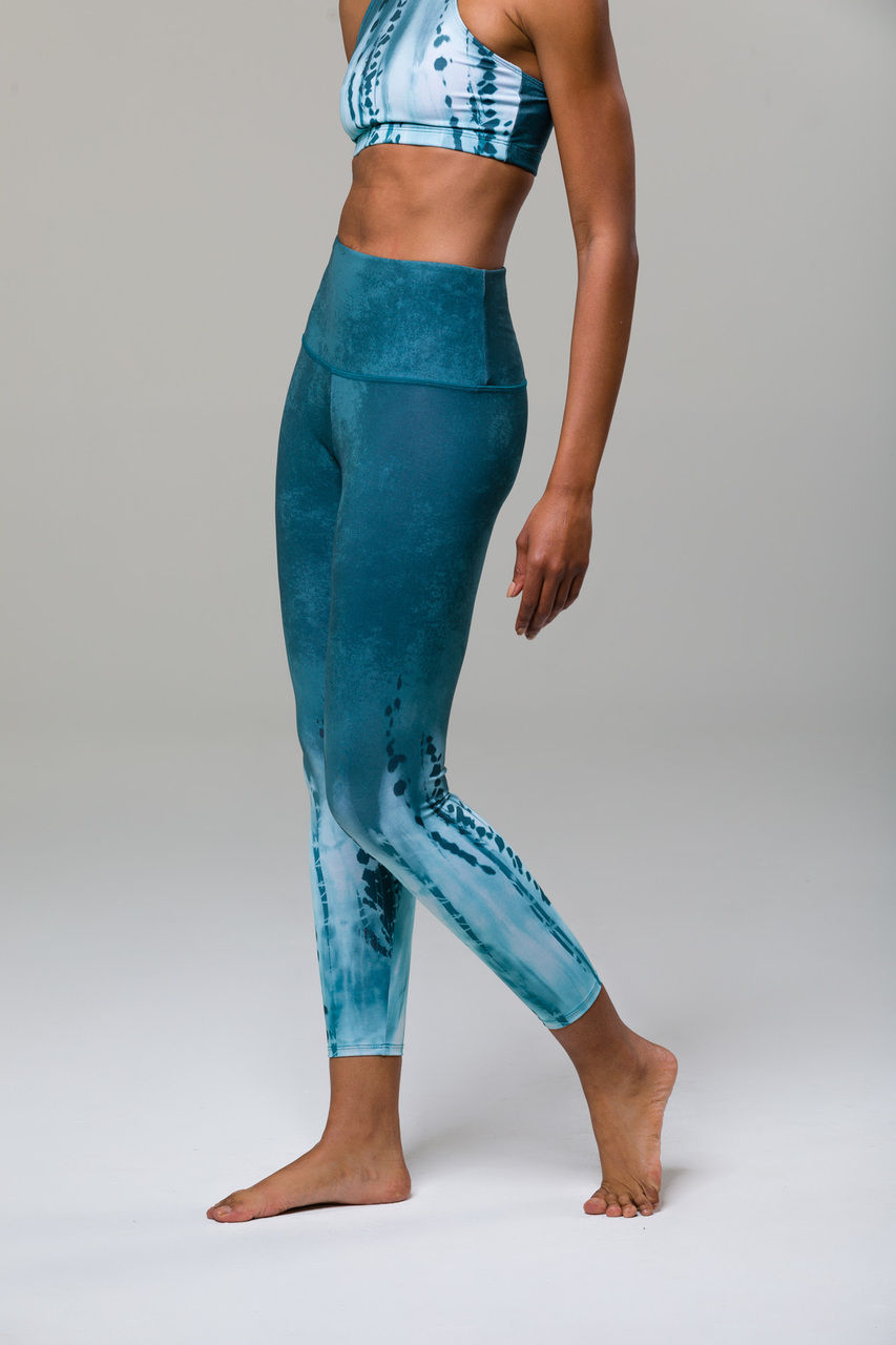 Onzie High Rise Midi Legging - Ocean Tie Dye