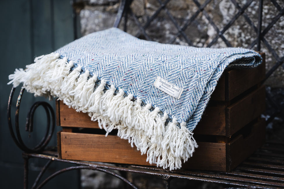 Báinín Throw - Light Blue