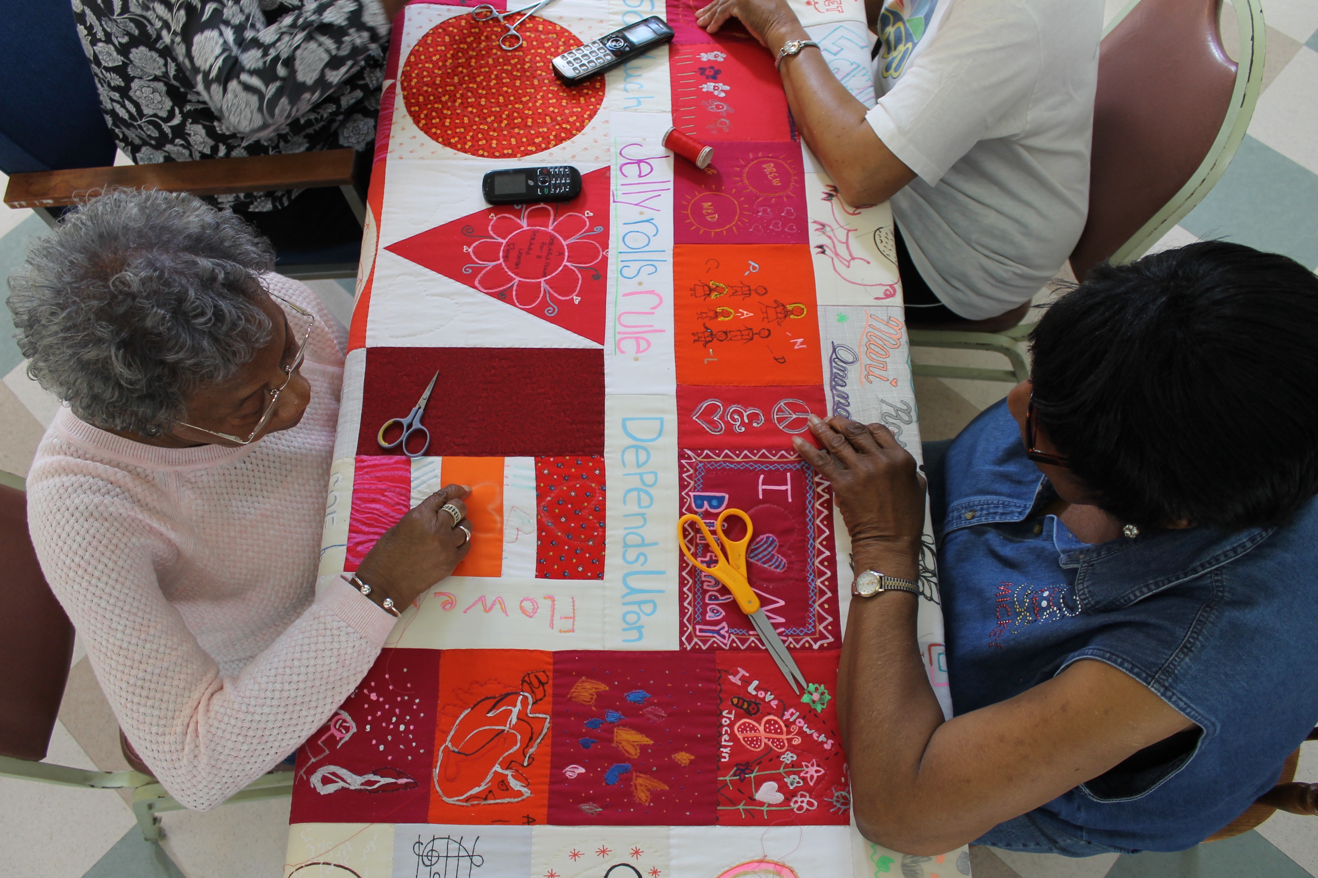 LOVE quilt on the frame