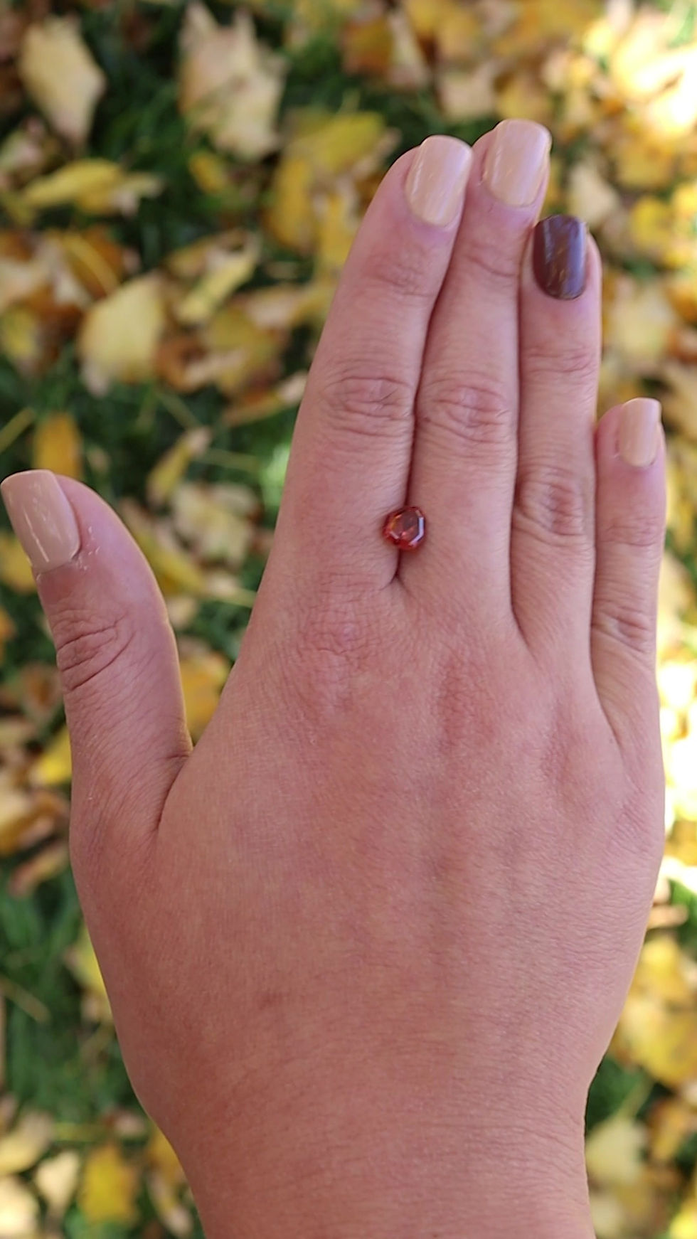 Thumbnail: Precision cut 1.77ct Red-Orange Malaya Garnet