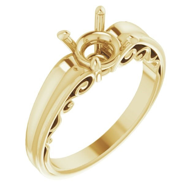 Thumbnail: Classic Arched Shoulder Scrollwork Ring