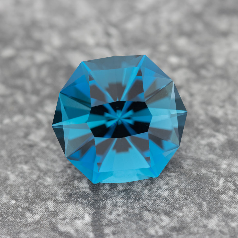Precision cut 9.8ct London Blue Brazilian Topaz