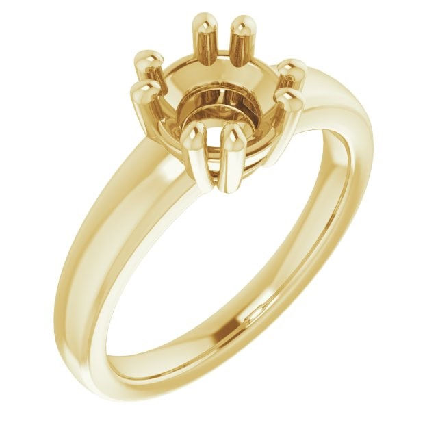 Thumbnail: Classic Flat Thick Band 8 Prong Ring