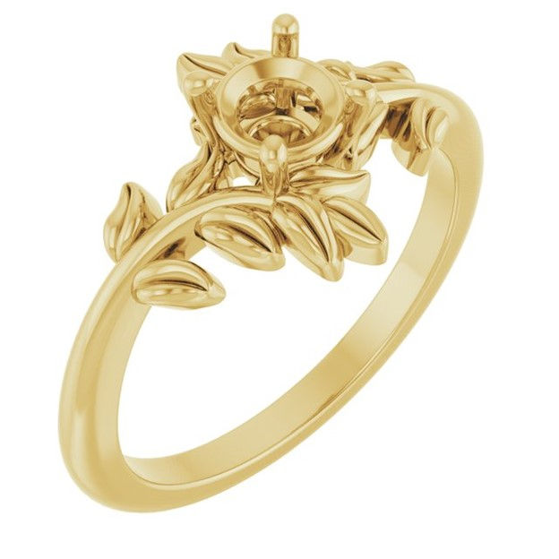 Thumbnail: Floral Laurel Leaf Bypass Ring