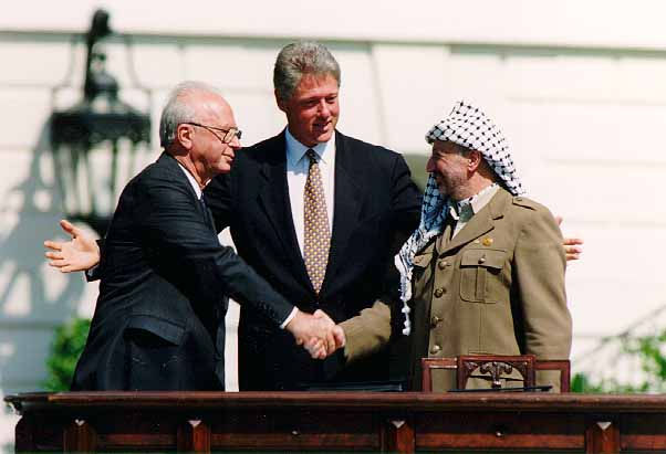 Yitzhak Rabin and Yasser Arafat 1993