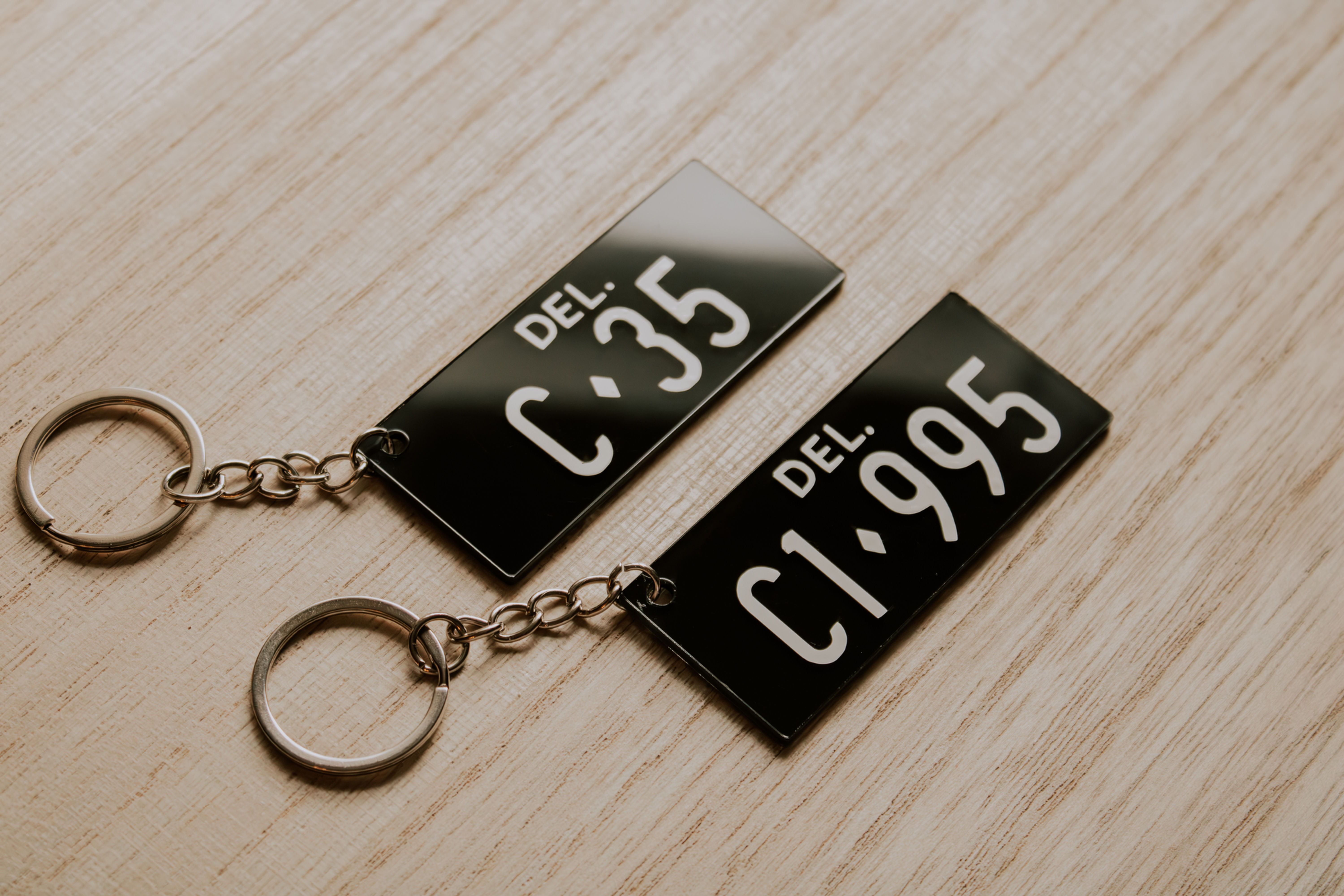 Custom Acrylic Delaware License Plate Keychain