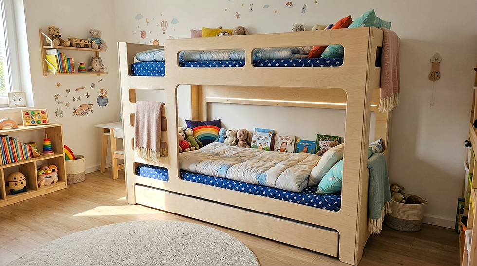 תמונה ממוזערת: מיטת קומותיים מונטסורית דגם עומר