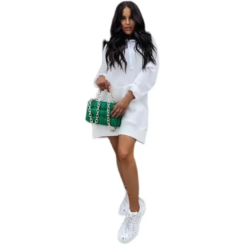 Thumbnail: 2025 Autumn and Winter New Long-Sleeved Solid Color Pocket Hooded Sweater