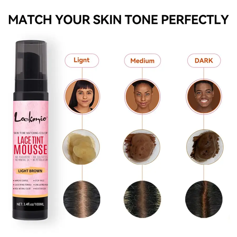 Thumbnail: LOCKMIO Natural Lace Tint Spray Dyed Foam Mousse for Women 100ML Wigs Mesh