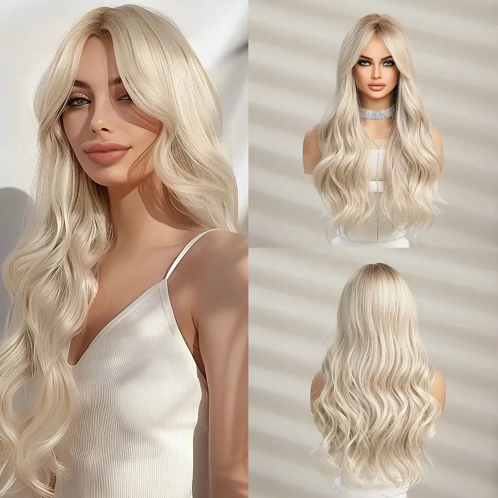 Thumbnail: Women Natural Hair Wavy Wigs Middle  Cosplay Heat Resistant Wigs