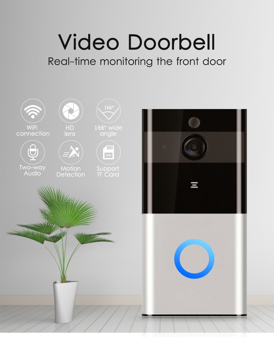 Thumbnail: Marlboze 720P WIFI Visual Doorbell Wireless Intercom Doorbell PIR Motion Detecti