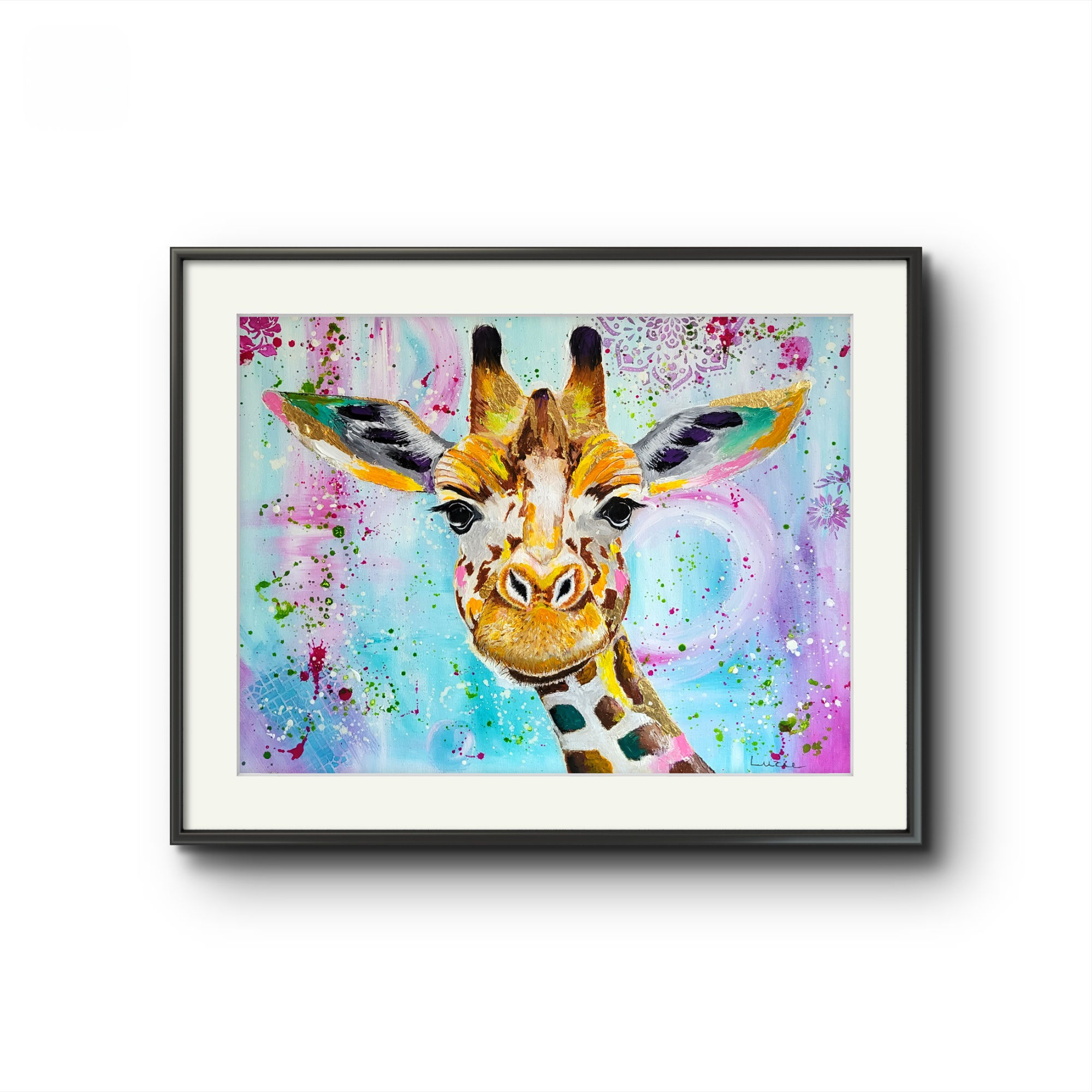 Mounted Giraffe Print