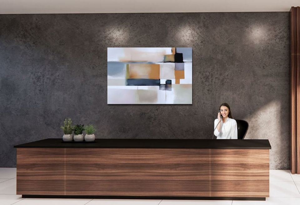 Abstract watercolour Art for corporate lobby