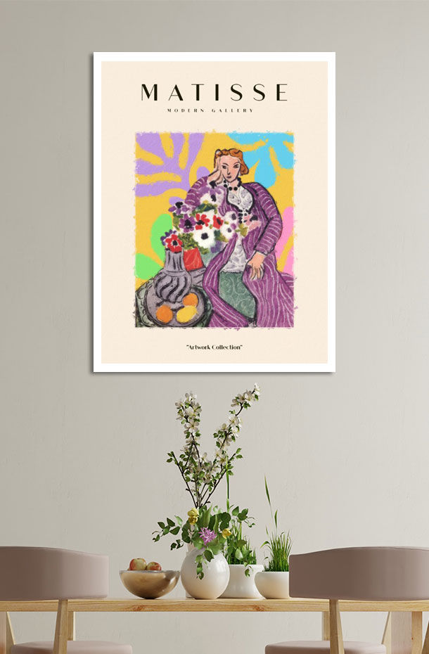 Thumbnail: Robe violette et Anemones Poster