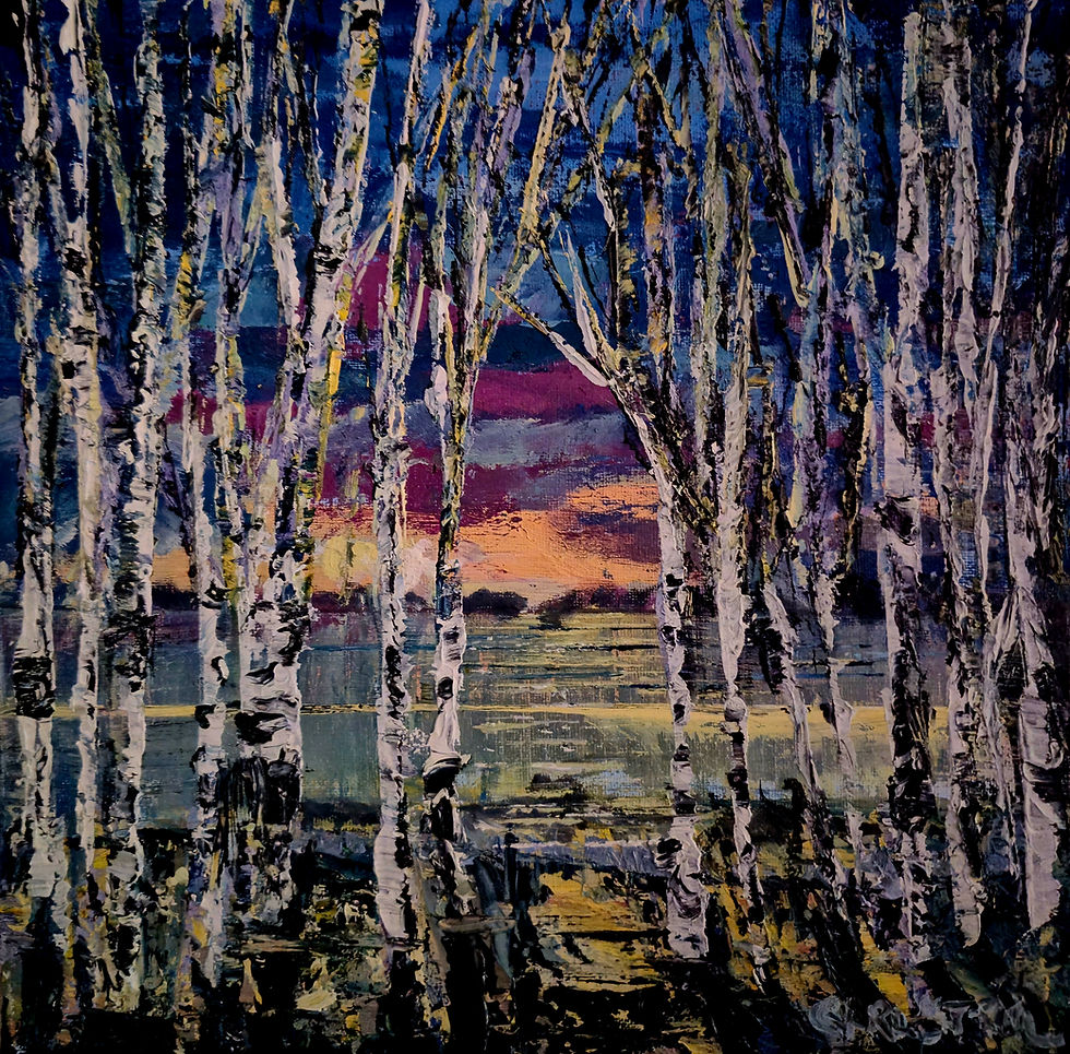 Twilight Path 12x12 Acrylic painting