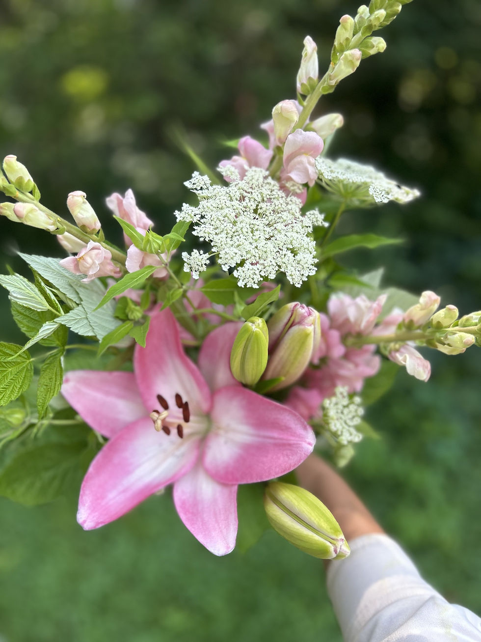 Floral bouquet put together by Amber from Honeydew Farm