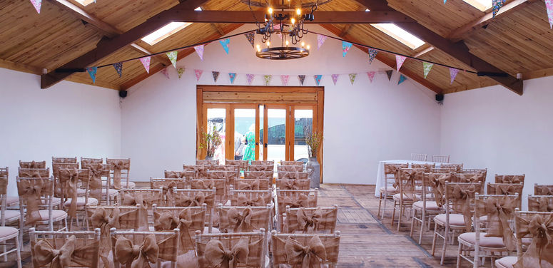hessian chair sashes at Knipe Hall, nr Askham, Penrith, Cumbria
