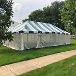 Mesh sidewall on a pole tent