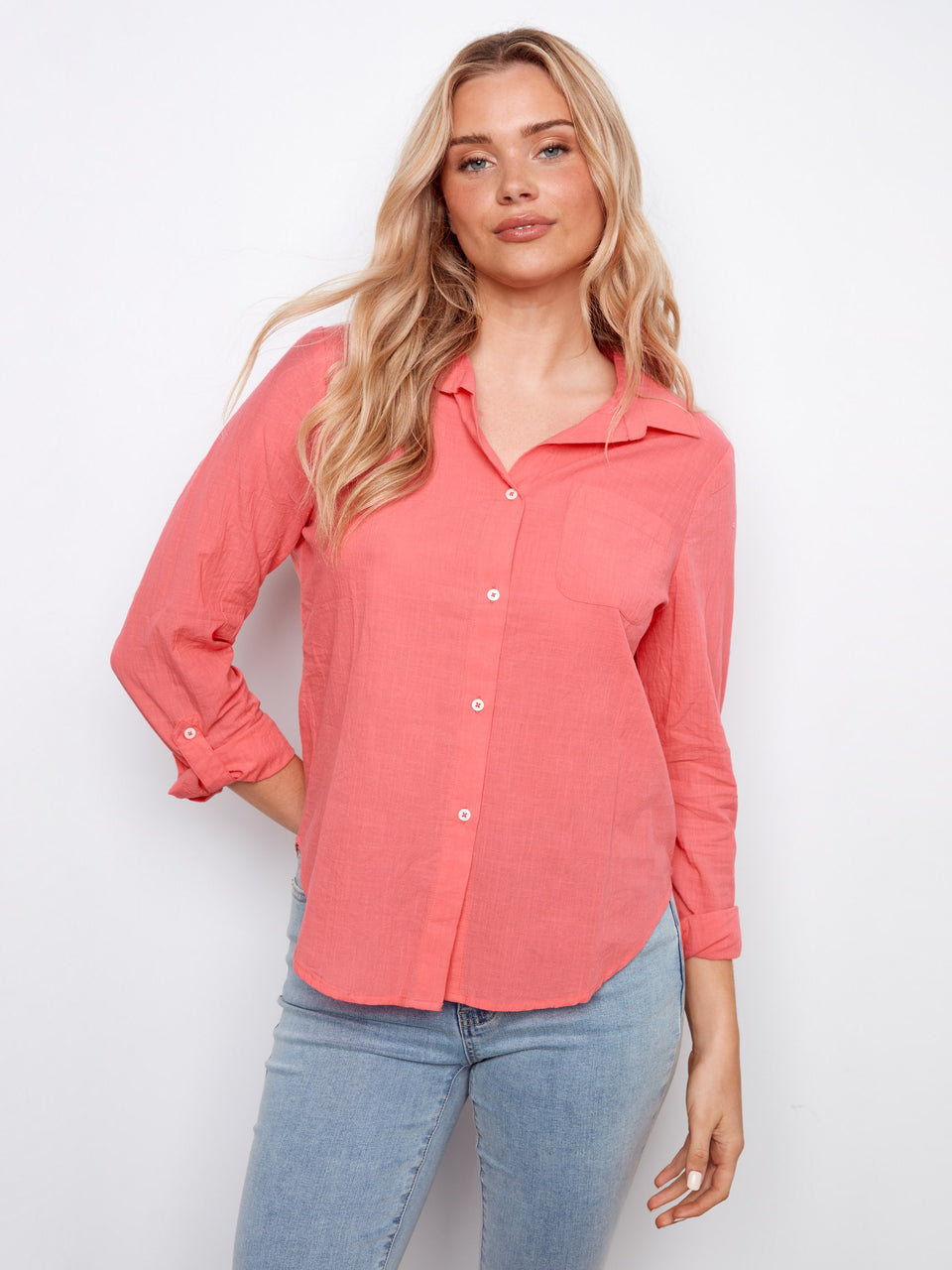 Chemise en coton sorbet