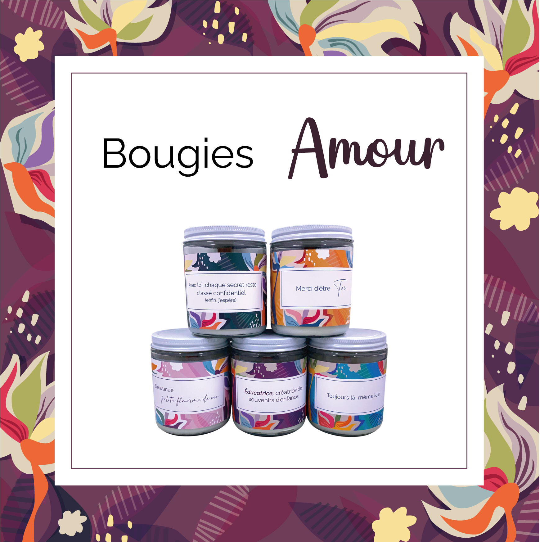 Bougie - Amour - Mots Précieux