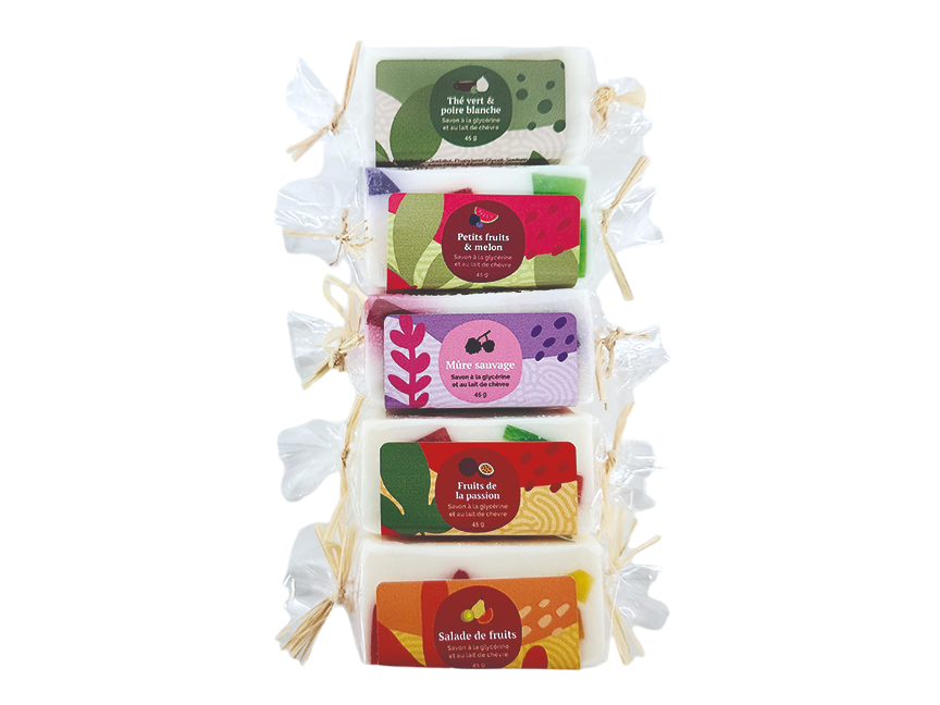 Ensemble de 5 minis savons Fruités
