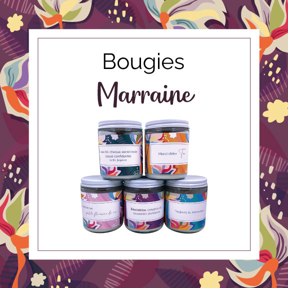 Bougie - Marraine - Mots Précieux