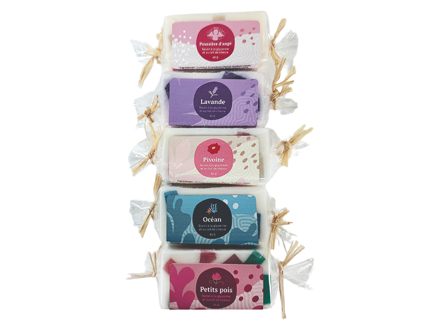 Ensemble de 5 minis savons Floraux