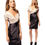 Thumbnail: Karen Millen Black Multi Jersey and Satin Dress - DL244