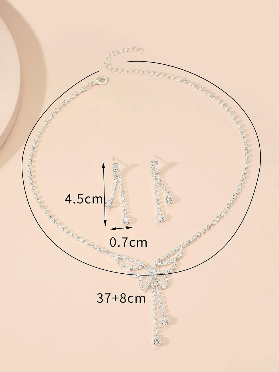 Thumbnail: Jade Lion Butterfly Necklace and Earrings Set - Silver