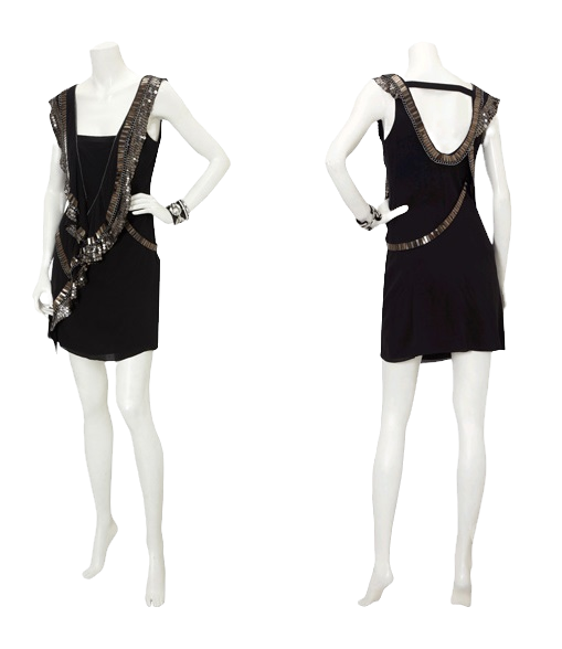 Thumbnail: Karen Millen Black Silk Beaded Dress - DK236