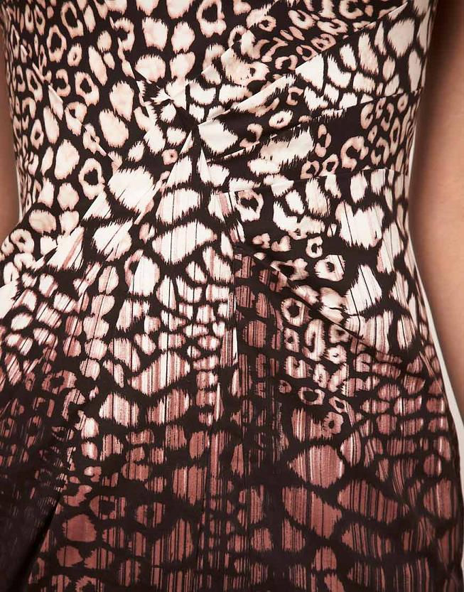 Thumbnail: Karen Millen Brown Animal Print Cotton Dress - DN080