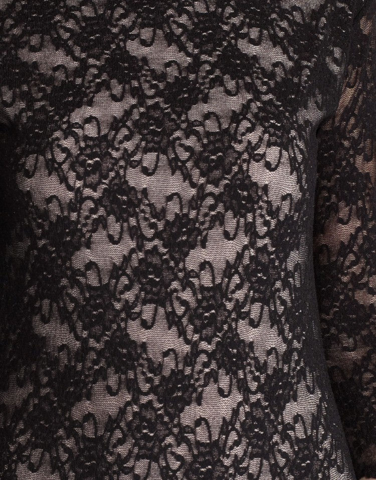 Thumbnail: Honor Gold Black Floral Lace Fishtail Maxi - LEANNE