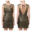 Thumbnail: Lipsy Gold Black Foiled Lace Floral Dress - DR07141