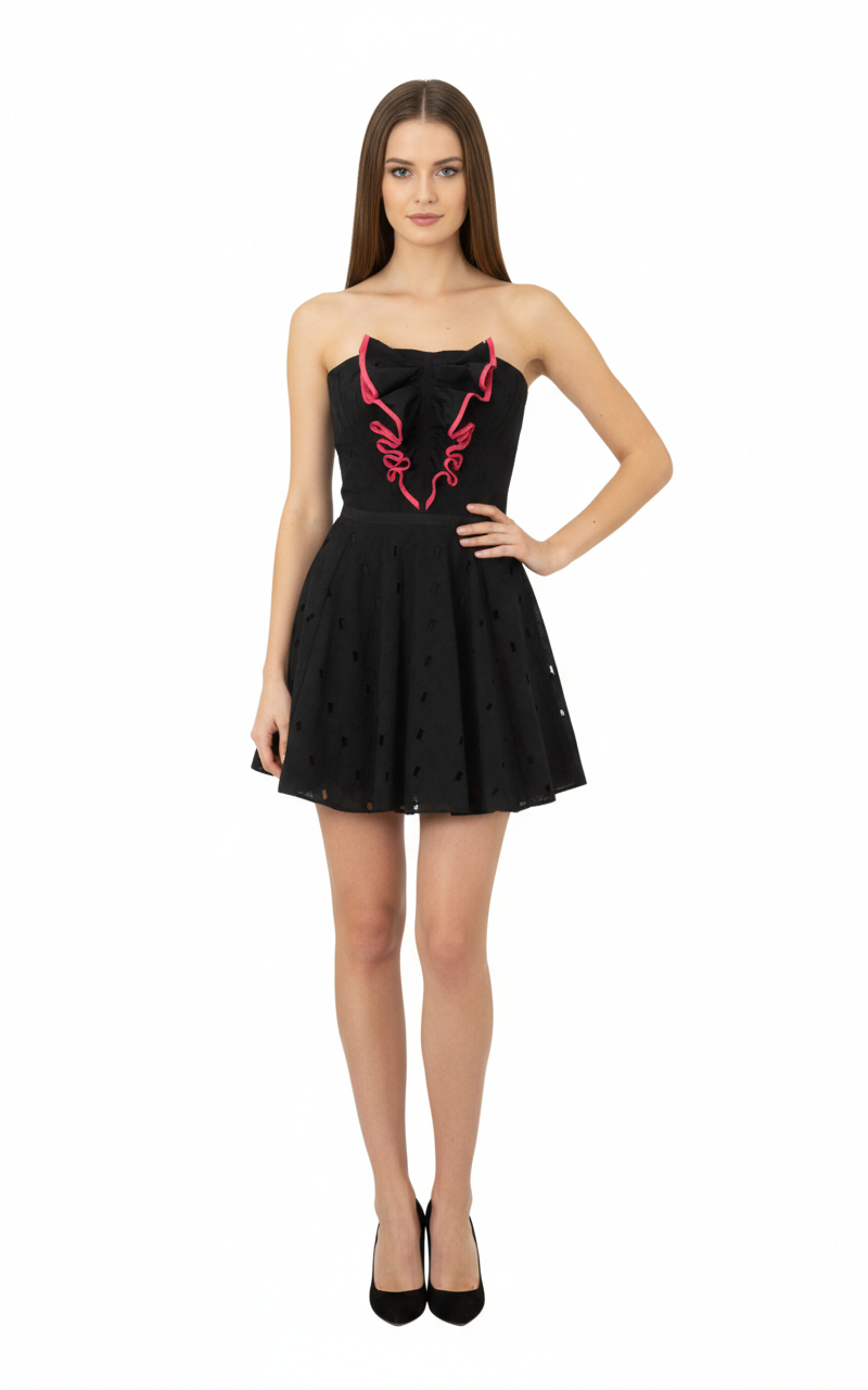 Thumbnail: Karen Millen Black Broderie Dress - DJ142