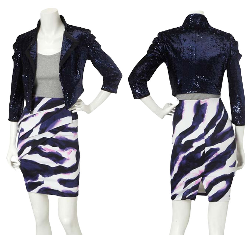Thumbnail: Karen Millen Purple Animal Print Skirt - SJ011