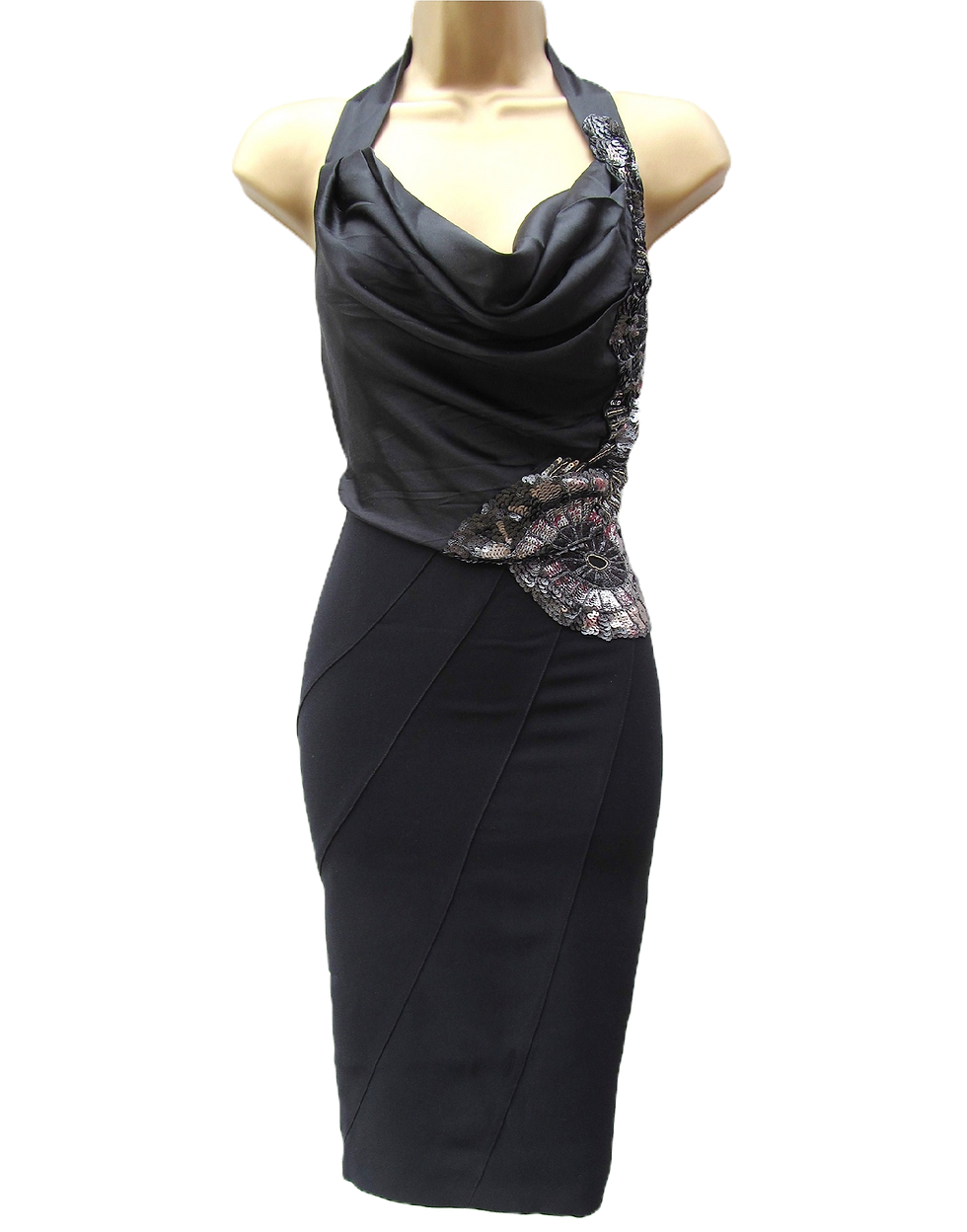 Thumbnail: Karen Millen Black Sequins Beaded Dress - DK242