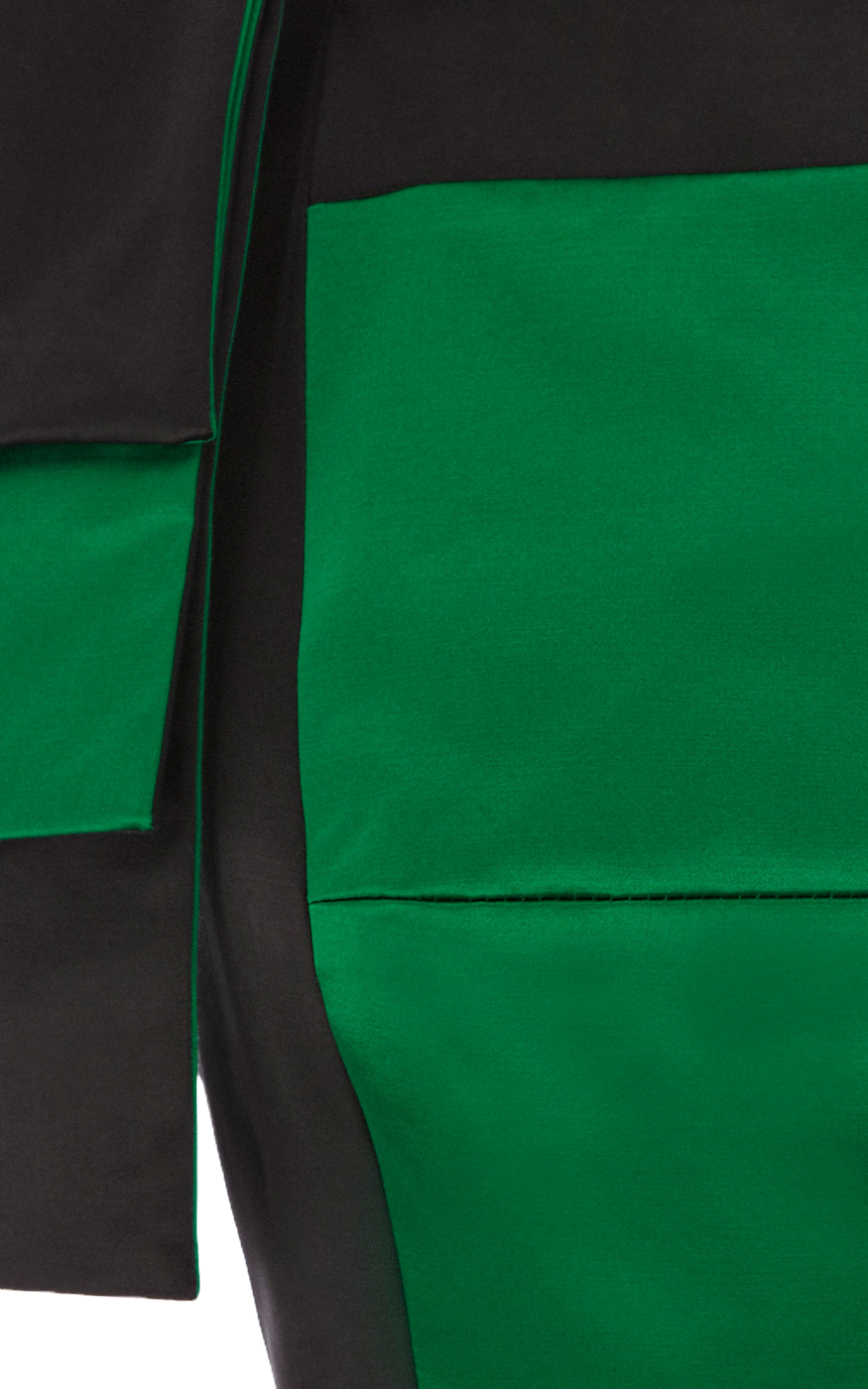 Thumbnail: Karen Millen Green Black Colourblock Dress - DN250