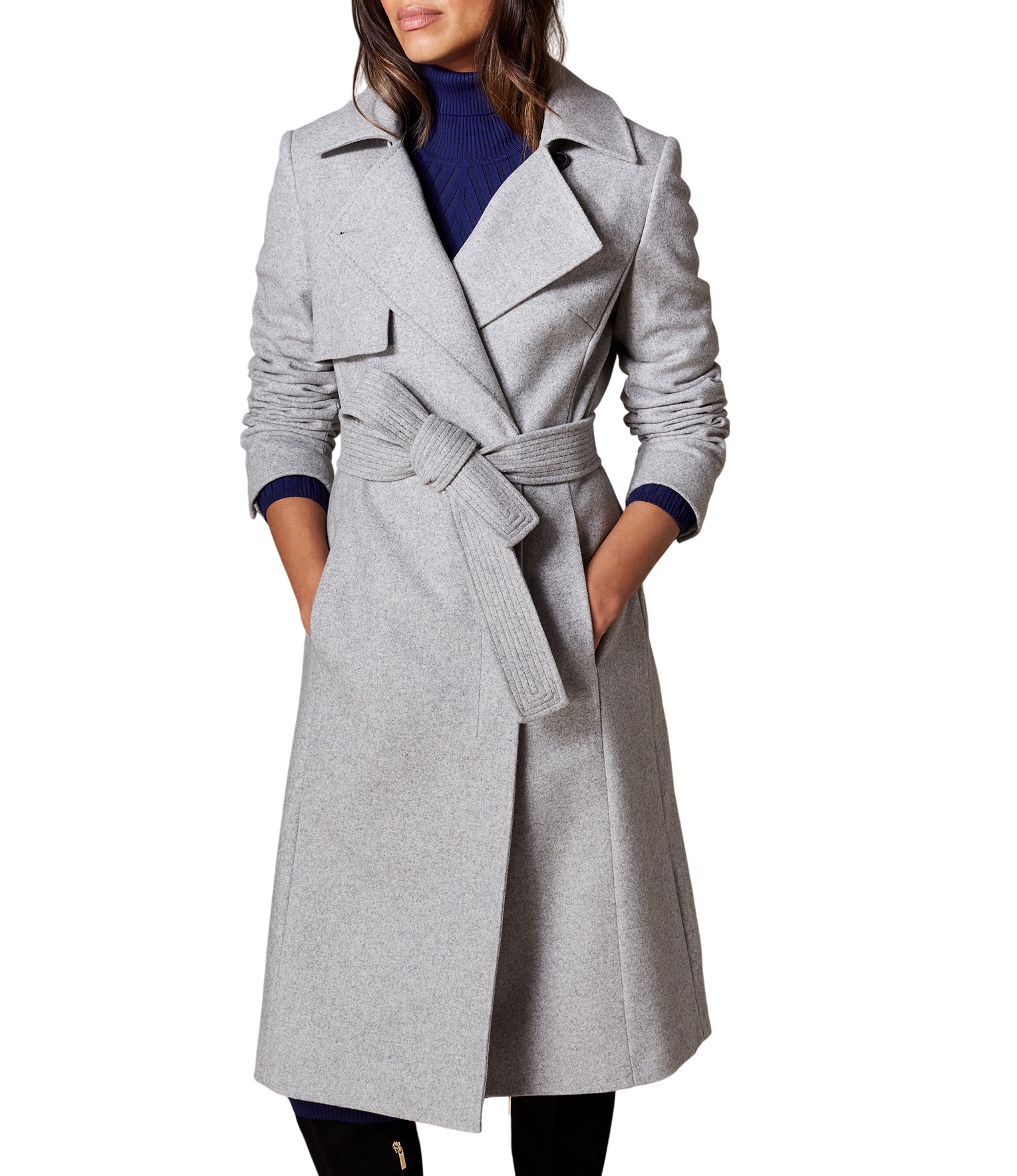 Karen Millen Grey Woolen Mix Coat - CD061