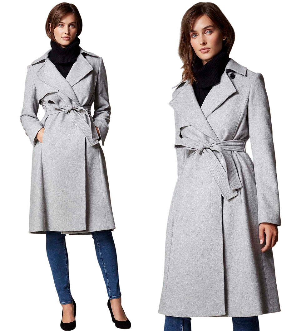 Thumbnail: Karen Millen Grey Woolen Mix Coat - CD061